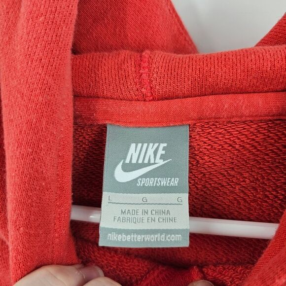 Nike Red Hoodie Sweater large medium orange swoosh logo womens - Picture 4 of 4